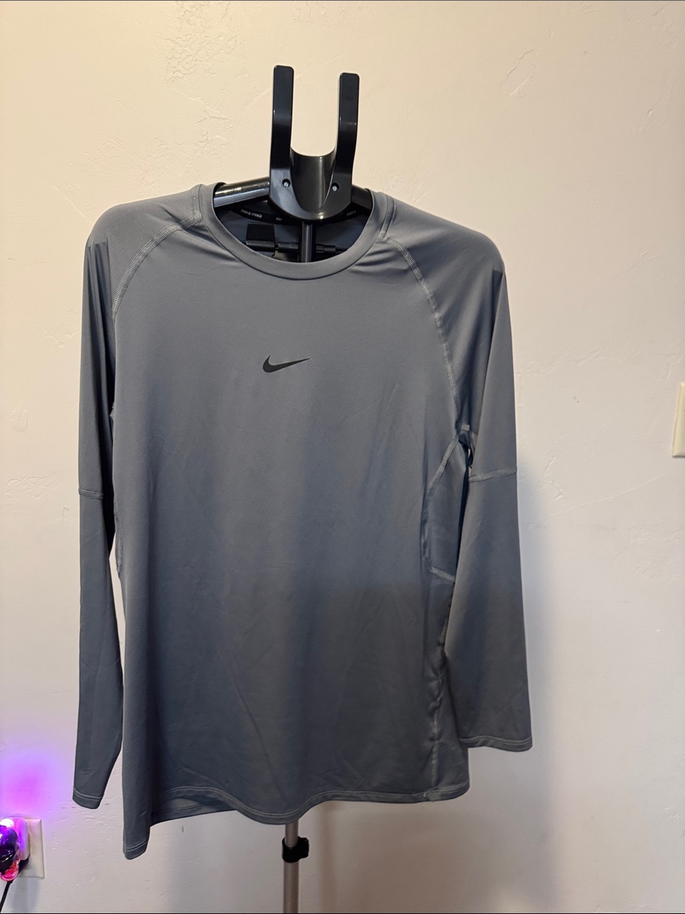 Nike Long-Sleeve Dri-FIT Training Tee - Gray